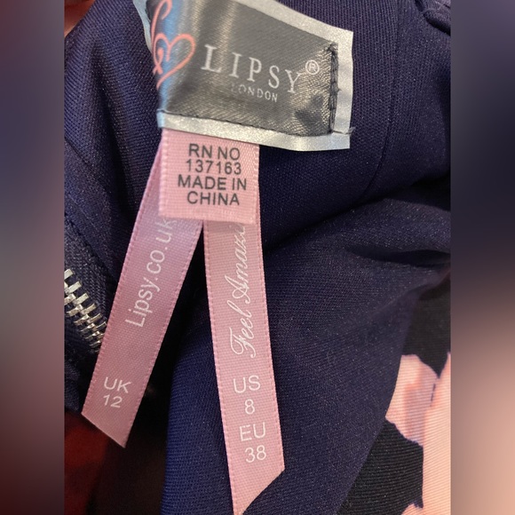 Lipsy floral bandeau peplum dress ladies size 12 - Picture 5 of 7